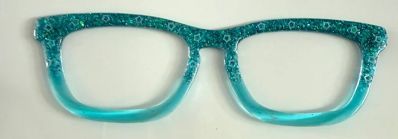 Casper Topper; teal glitter with stars to teal clear fade