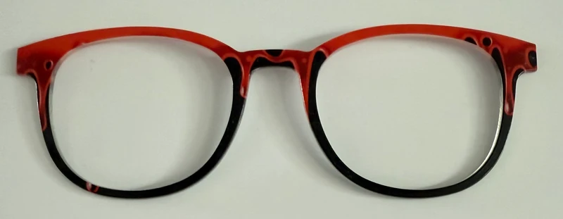 PAIR Reese Topper; red to navy paint drip