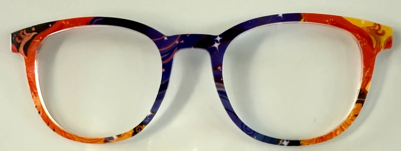 PAIR Reese Topper; orange blue design vertical split