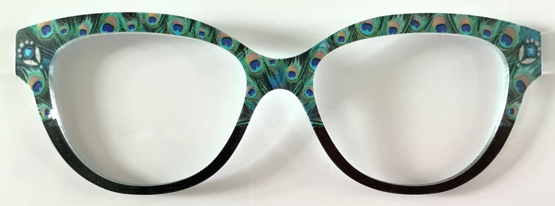 PAIR Quinn Topper; peacock feathers to black fade