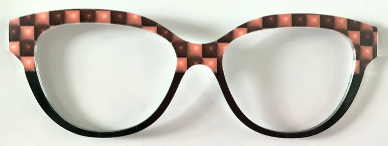 PAIR Quinn Topper; pink/burgundy squares/black split