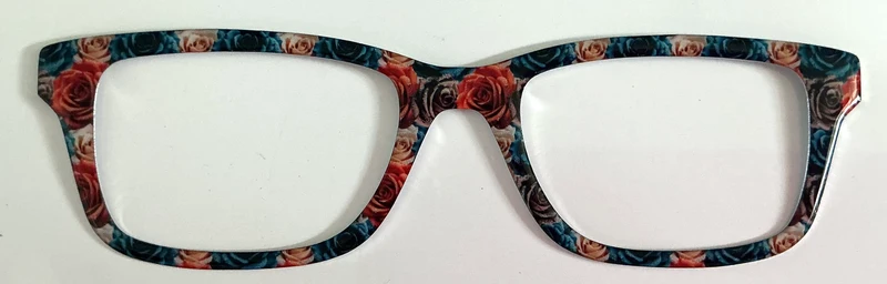 Otero Topper; blue/red/cream roses