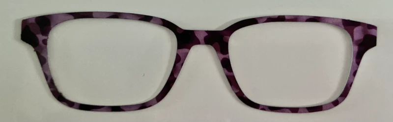 Finley Topper; metal; purple toned tort