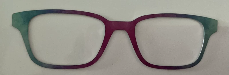 Finley Topper; metal; blue/purple ombre vertical split