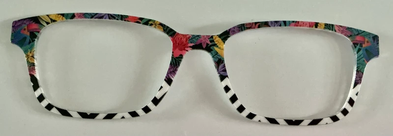 PAIR Finley Topper; toucan/black and white Chevron split