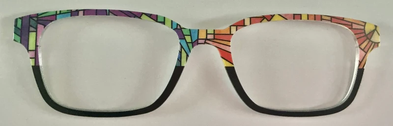 PAIR Finley Topper; rainbow stained glass/black split