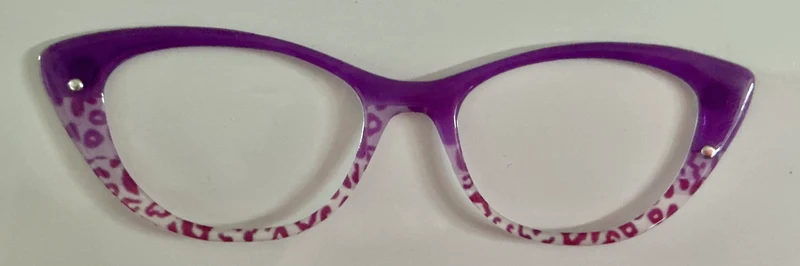 Ella Topper; purple/white leopard print split with embellishments