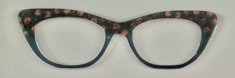 Ella Topper; brown circles/teal split