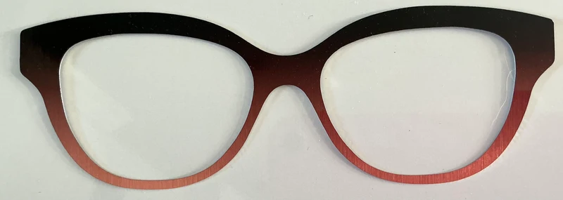 Quinn Topper; metal; black to coral gradient