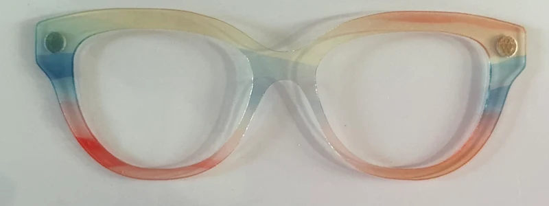 Quinn Topper; translucent; multicolored stripes