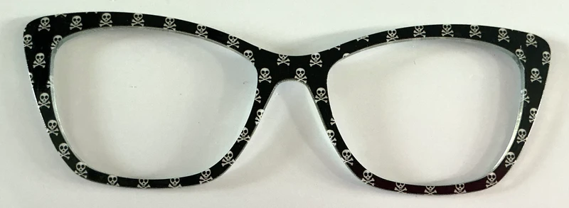 PAIR Wanda Topper, silver skull and cross bones