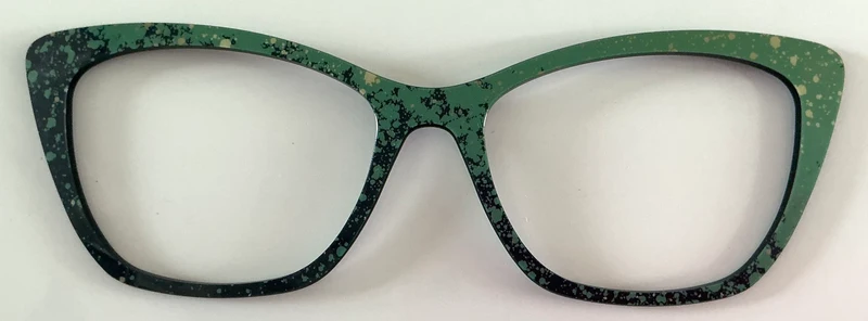 PAIR Wanda Topper, green and black splatter
