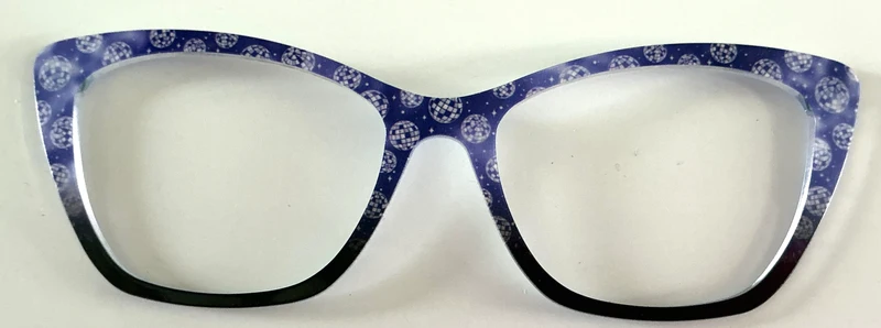PAIR Wanda Topper, blue Disco balls to black fade
