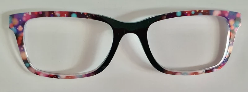 PAIR Otero Topper; rainbow bokeh dots/black vertical fade