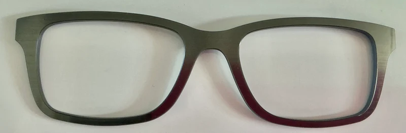 PAIR Otero Topper; brushed nickel to burgundy gradient