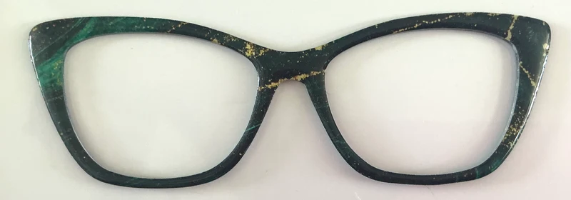 Wanda Topper; green and black with gold streaks