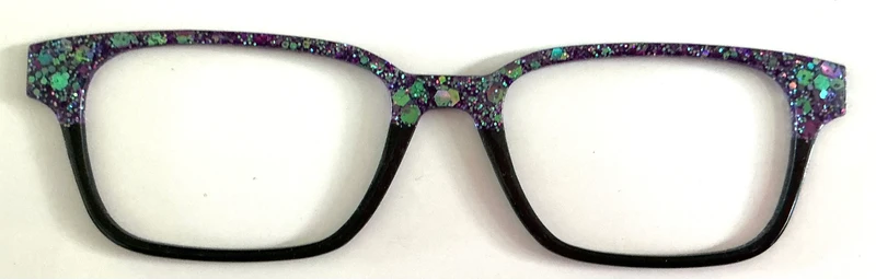 Finley Topper; black/chunky glitter split