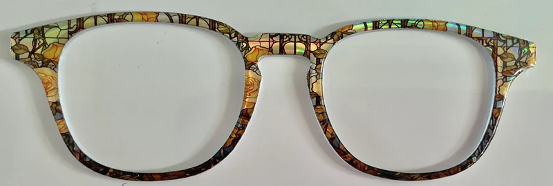 Otis Topper; gold stained glass roses