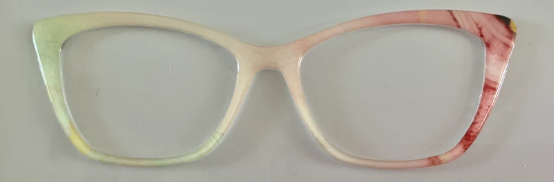 Wanda Topper; cream and red swirls