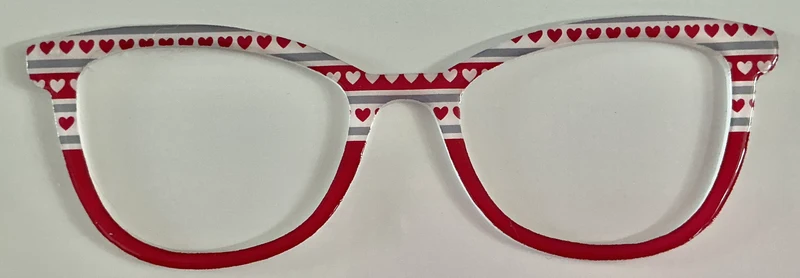 Georgia Topper; striped hearts/ red split