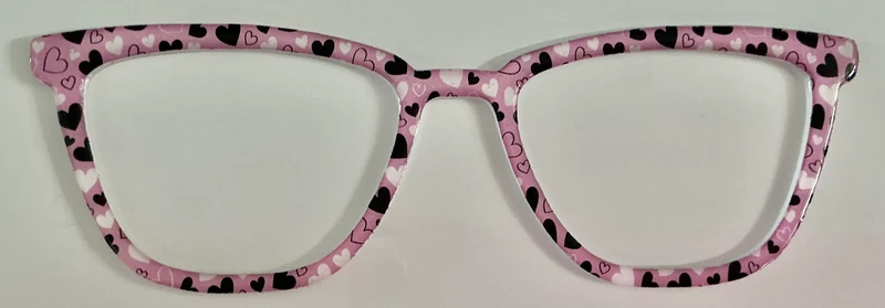New Izzy Topper; black and white hearts on pink
