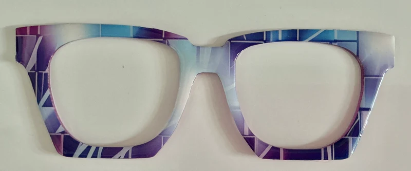 Murphy Case Topper; blue and purple geometric pattern
