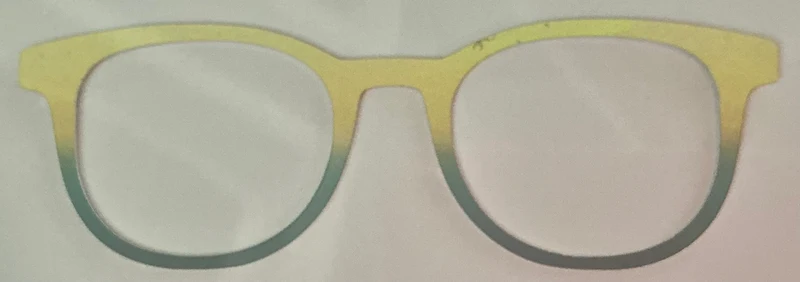 Reese Topper; metal; yellow to teal gradient