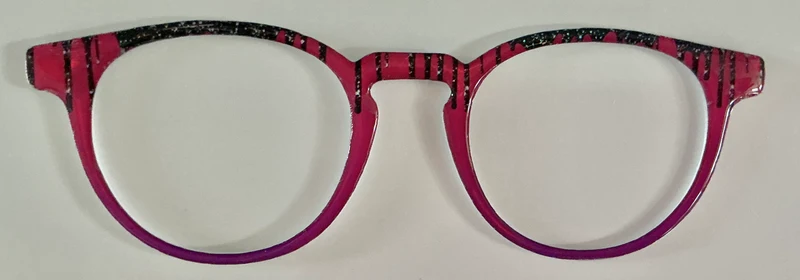 Soto Topper; black paint drip on hot pink