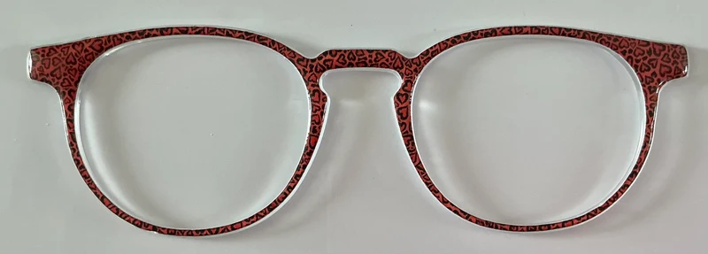Soto Topper; black hearts on red