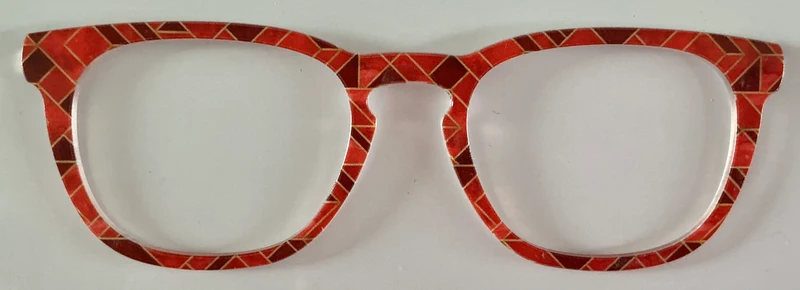 PAIR Twain Topper; red tone geometric design
