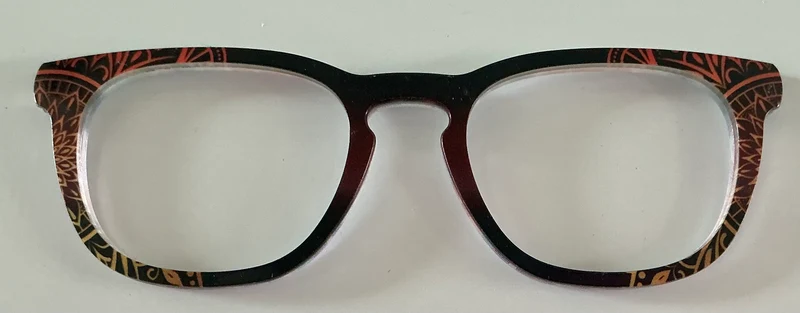 PAIR Twain Topper; orange, red, and black vertical split design