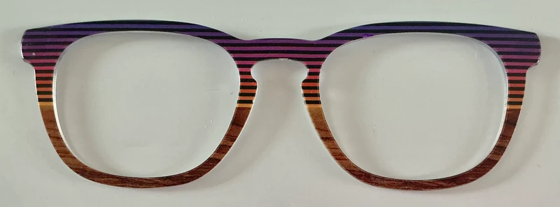 PAIR Twain Topper; multicolored stripes/wood split