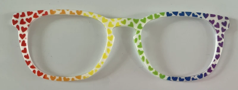 PAIR Twain Topper; rainbow hearts