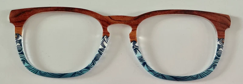 PAIR Twain Topper; wood grain/ocean waves split