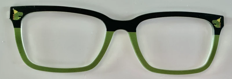PAIR Larkin Topper; black/green split with corner dinosaurs