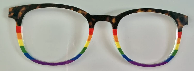 PAIR Reese Topper; tort rainbow stripes