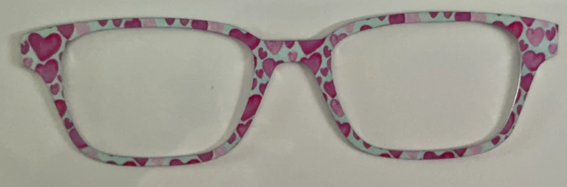 Finley Topper; metal; pink hearts on silver