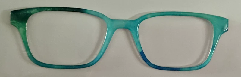 Finley Topper; teal to blue to green