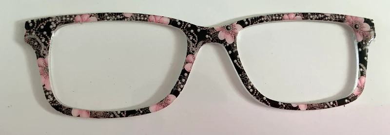 Otero Topper; pink flowers with pearls on black