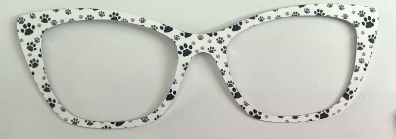 Wanda Topper, black paw prints on white