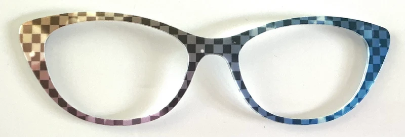 Ella Topper; gold to blue checkered gradient