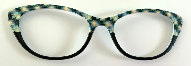 Ella Topper; green/blue flowers to black split