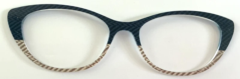 Ella Topper; blue to brown lined pattern split