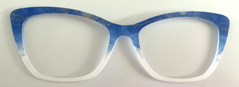 Wanda Topper; pairtoppers, blue to white fade with gold streaks