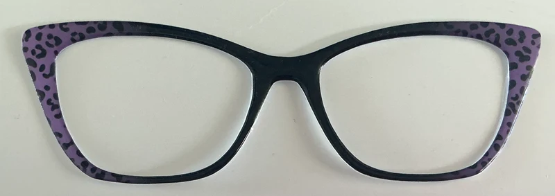 Wanda Topper; purple cheetah print to black vertical fade
