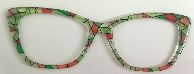 Wanda Topper; stained glass red and green