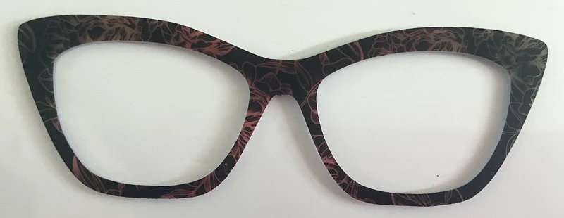 Wanda Topper; thick; faded pink flowers on black