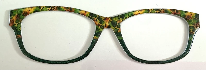 Addison Topper; Shan's Toppers and Precuts; green alcohol ink/green glitter split
