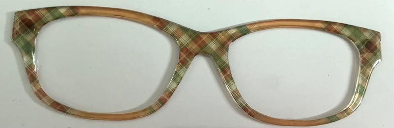 Addison Topper; translucent champagne/plaid block