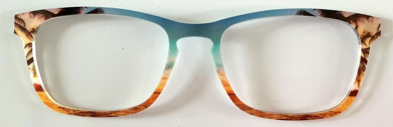 PAIR Casper Topper; island scene with palm trees